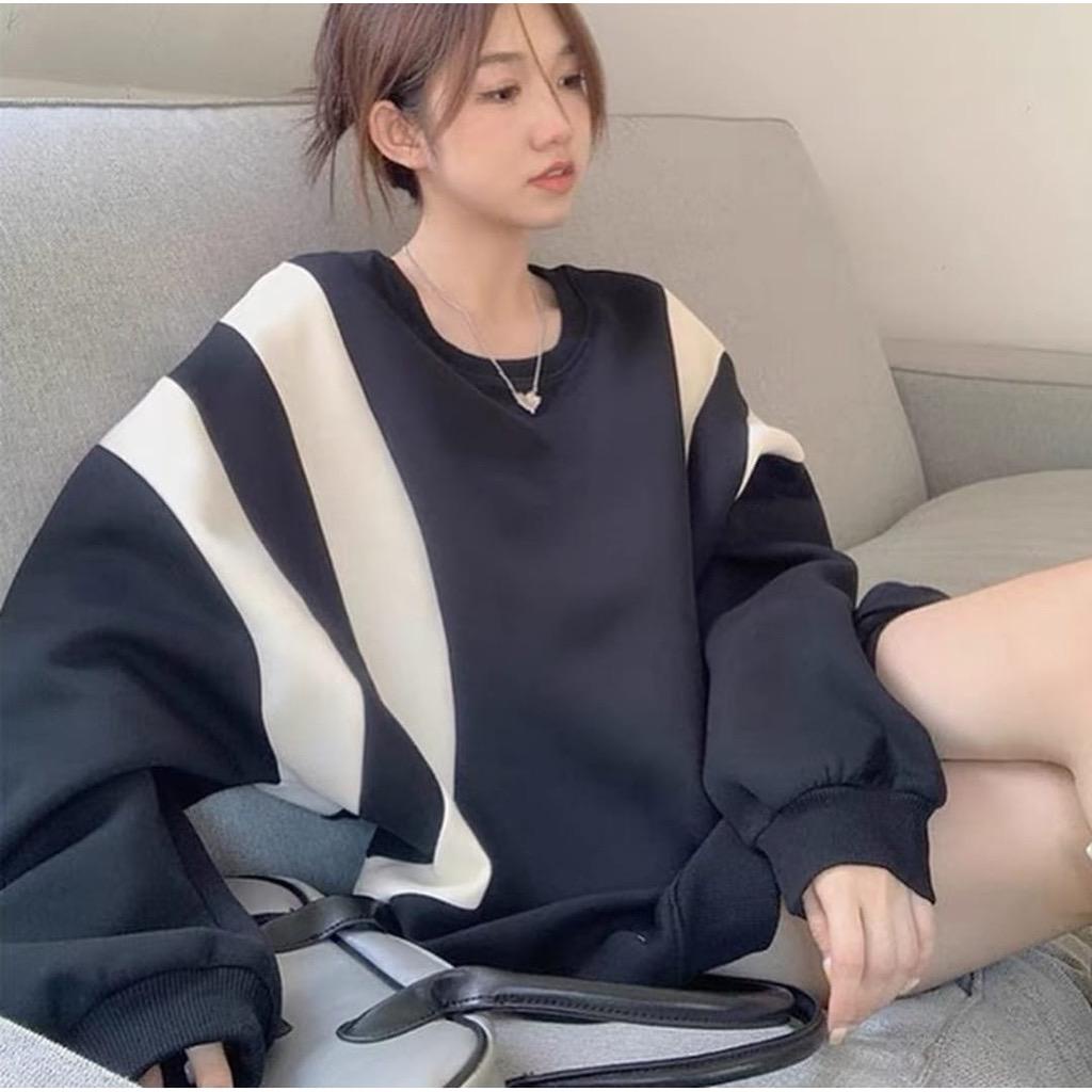 Lines Sweater wanita Oversizze Kekinian | Sweater Wanita Korean style