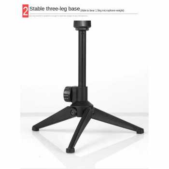 GS7i Dawndesslo Stand Mikrofon Desktop Microphone Holder Adjustable Height L4 Hitam Ori-YA