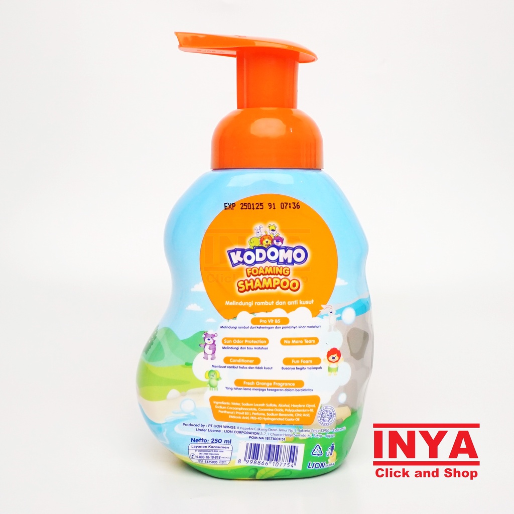 KODOMO FOAMING SHAMPOO ORANGE 250ml - Shampoo Bayi &amp; Anak