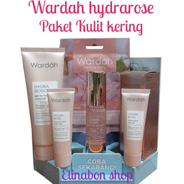 Wardah Hydrarose Paket Perawatan Kulit Kering Bonus Masker