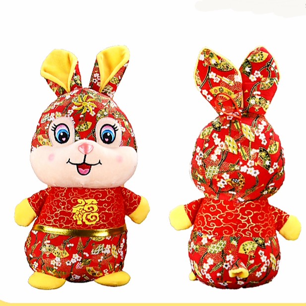 NEW  Boneka Kelinci 2023 Dekor Souvenir Imlek Boneka Rabbit Plush Toy 12 Shio Kelinci Macan Kerbau Tikus Harga Grosir Termurah