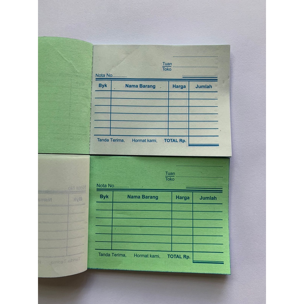 

Buku Bon Nota Kontan 2 PLY NCR / Nota Ncr 1/8 Folio, Nota Mini, Landscape
