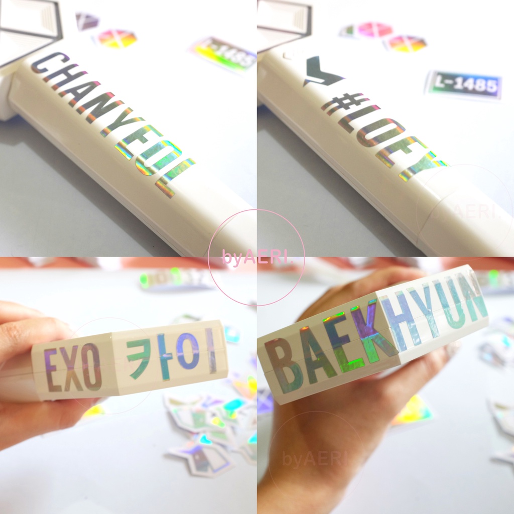 EX O HANGUL HOLOGRAM CUTTING STICKER