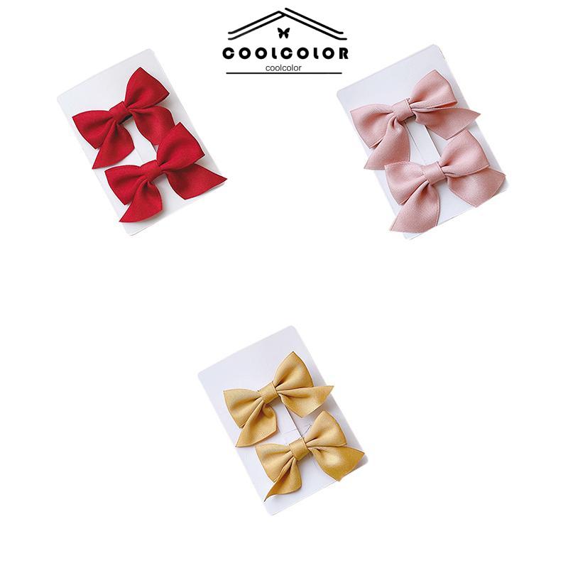 COD❤️2 Pcs/Set Jepit Rambut Anak Perempuan Model Pita Princess Fashion Korea Cute Princess Little Girl Hair Jewelry Red Girl Net Red Clip Baby Hair Clip