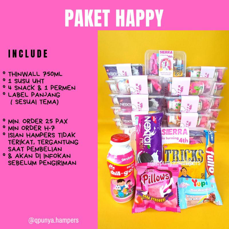 

Paket Snack Ulang Tahun anak/ Birthday Hampers /Paket Happy