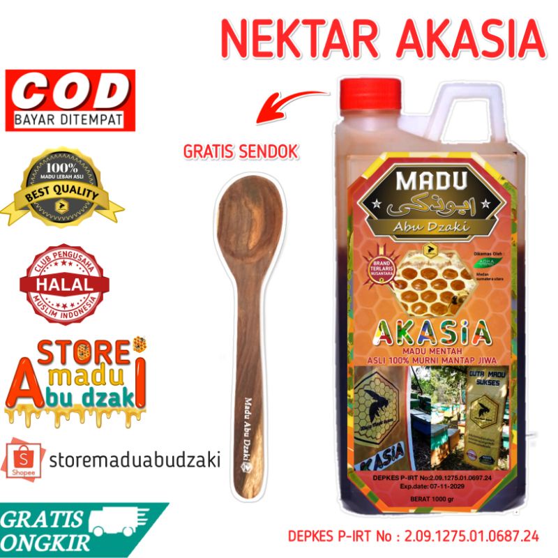 

Madu hutan asli akasia abu dzaki 1kg gratis sendok kayu madu