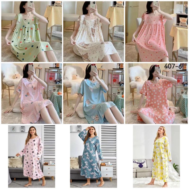 DASTER JUMBO SPANDEK PREMIUM IMPORT MURAH /BAJU TIDUR WANITA MURAH JUMBO IMPORT CO4-D