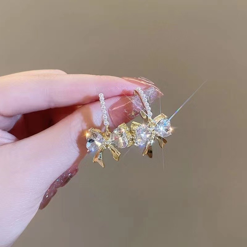 Anting Tusuk Gantung Desain Pitamutiara Gaya Koreaeleganmewah Untuk Wanita