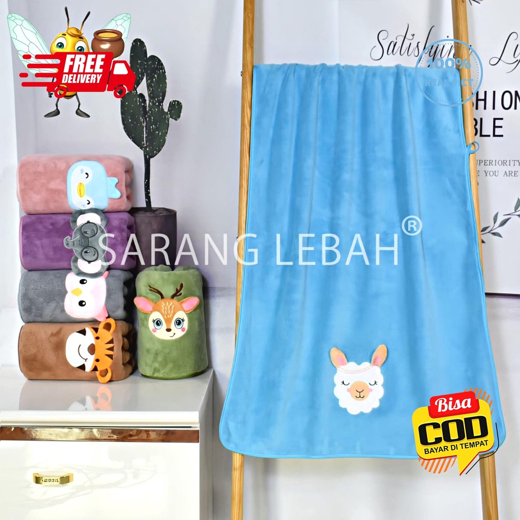 Handuk Bayi Microfiber Motif Baby Doll 50 x 100 cm merk Sarang Lebah Kualitas Import