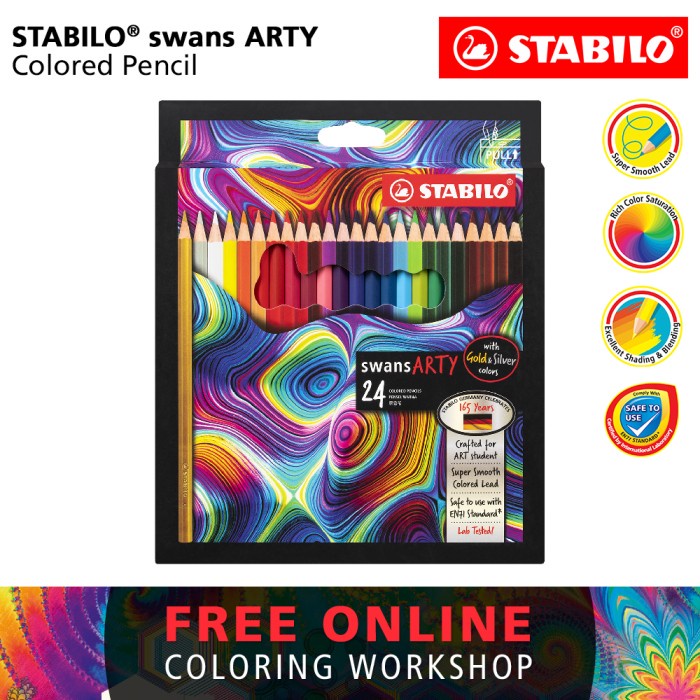 

[COD] STABILO swans ARTY Colored Pencils 24 pcs / Pensil Warna isi 24 pcs
