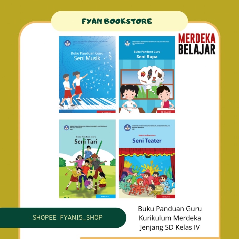 Fyan Book Store: Buku Panduan Guru Jenjang SD Kelas 4 Seni Musik, Buku Guru Seni Rupa Kelas 4 SD, Bu