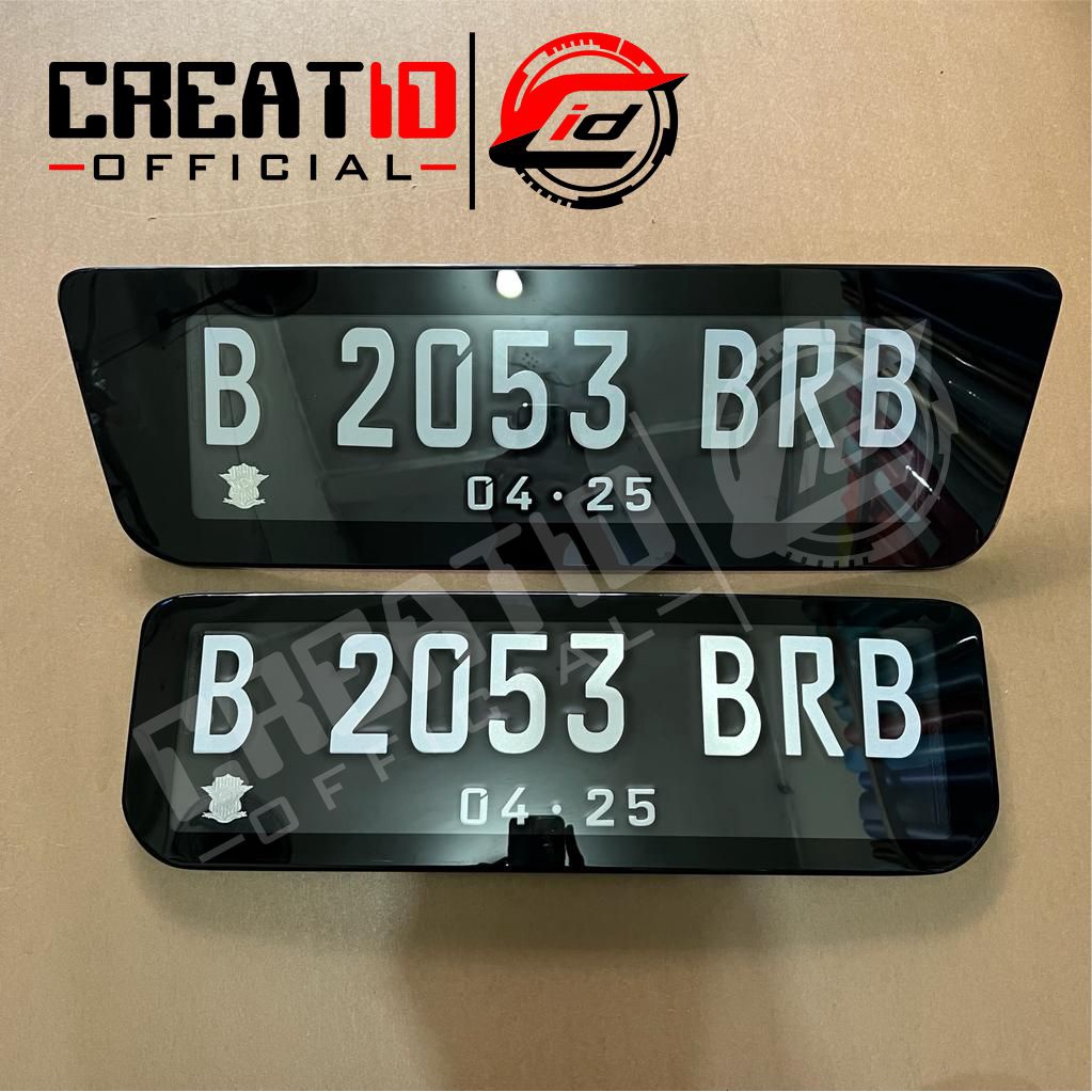 Plat Nomor Mobil Akrilik Cembung - Font Baru