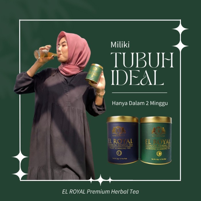 

TERMURAH El Royal Premium Herbal Tea Morning & Night Teh Herbal 1 paket /TEH DIET/TEH PELANGSING/TEH