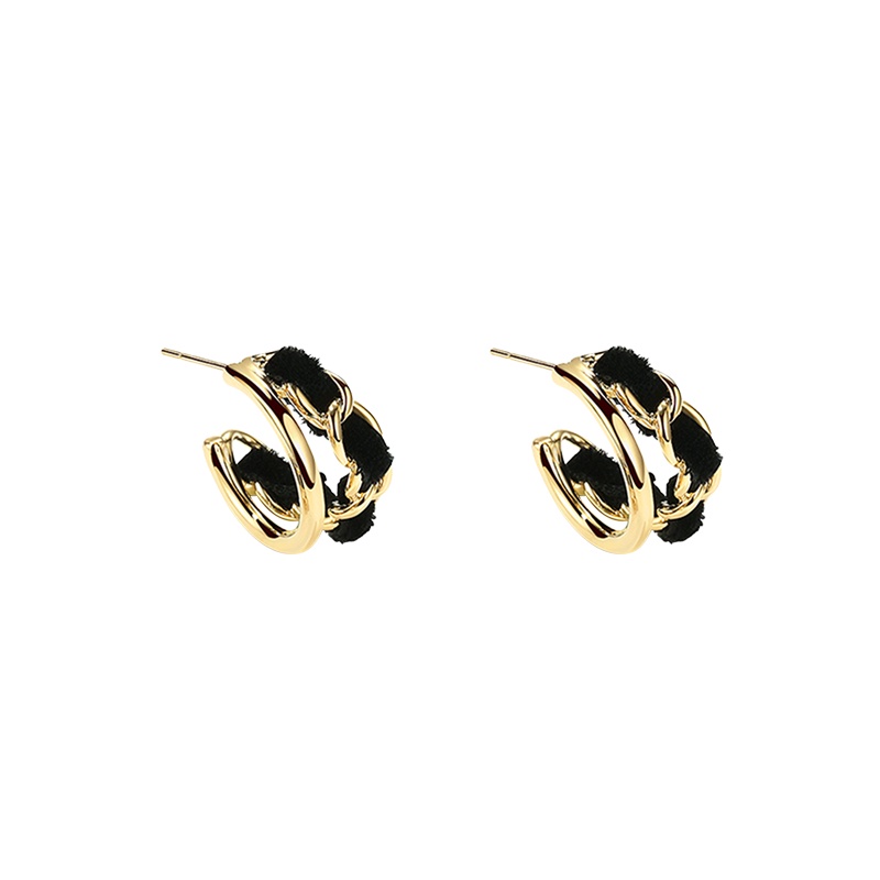 Anting Stud Tindik Warna Hitam Gaya Vintage Untuk Wanita