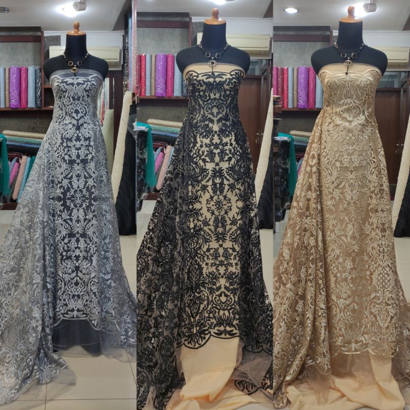 Kain Tile Brokat Lace Velour Varian