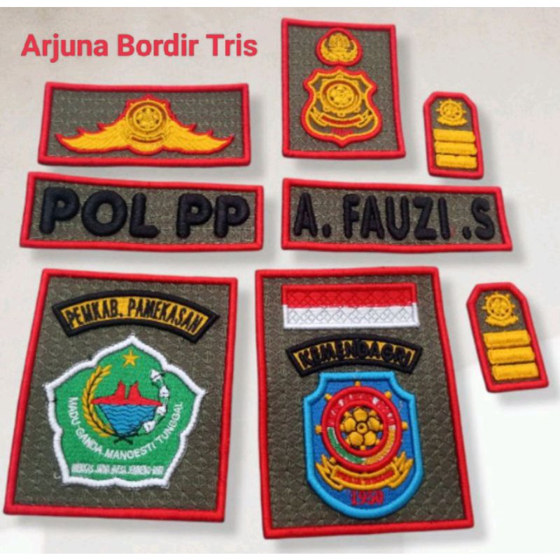 Bordir Motif Pakai Lis Pol PP ,Satpol Pp