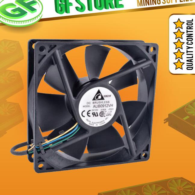 DELTA FAN AUB0912VH 90mm 9 CM DC 12V 3800 RPM⚡ KIPAS KOMPUTER 4 PIN