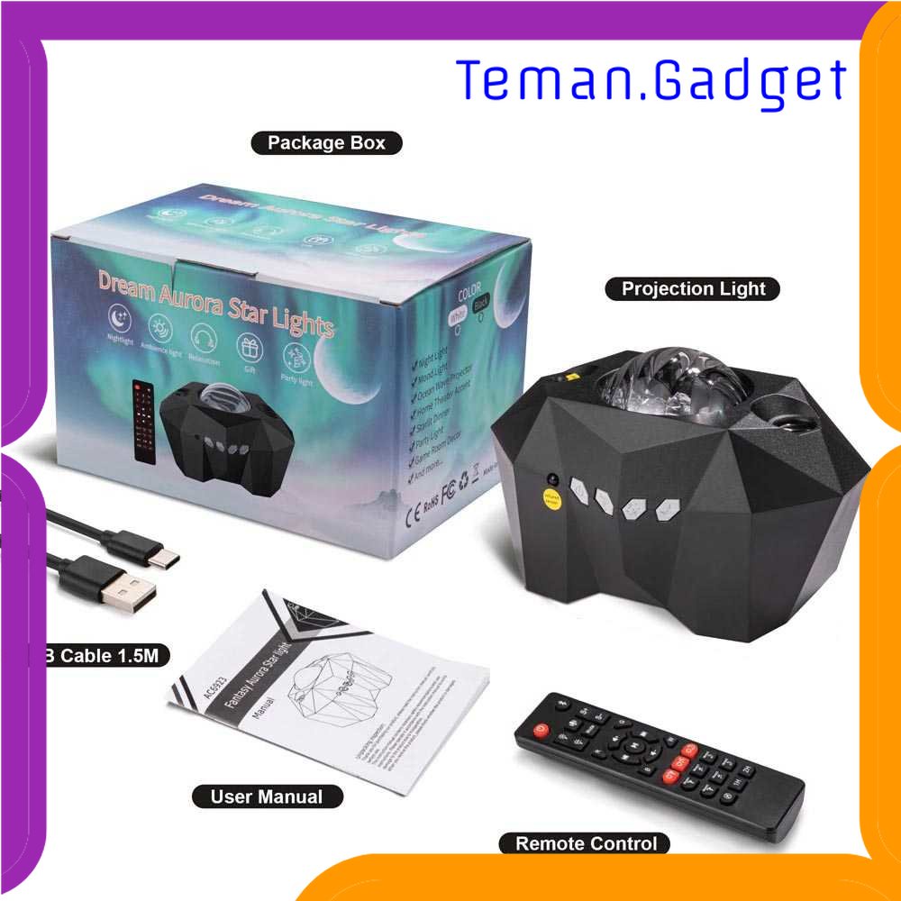 TG-LMP Pookin Lampu Proyektor Tidur Starry Sky Bluetooth Speaker - AC6923