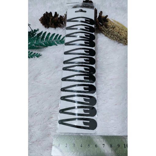 jepit tiktop 1 card isi 12 pcs warna hitam 3 pilihan