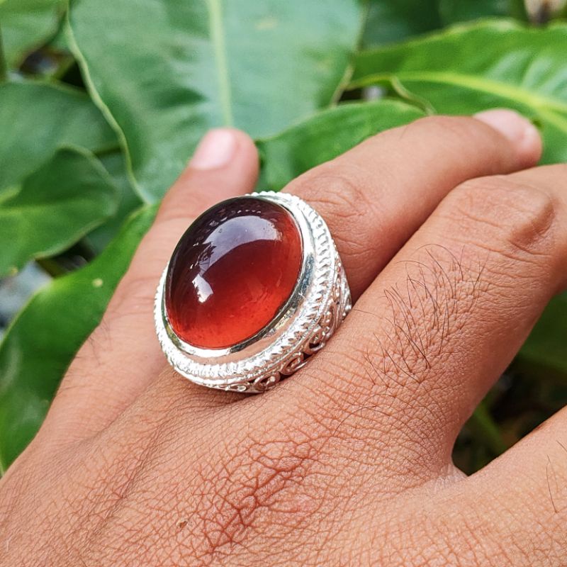 CINCIN BATU AKIK NATURAL AMBER KATILAYU KODE 02244