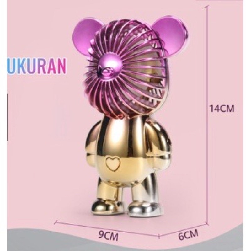 KIPAS ANGIN MINI BEAR RAINBOW / MINI FAN PORTABLE USB BEAR BREAK