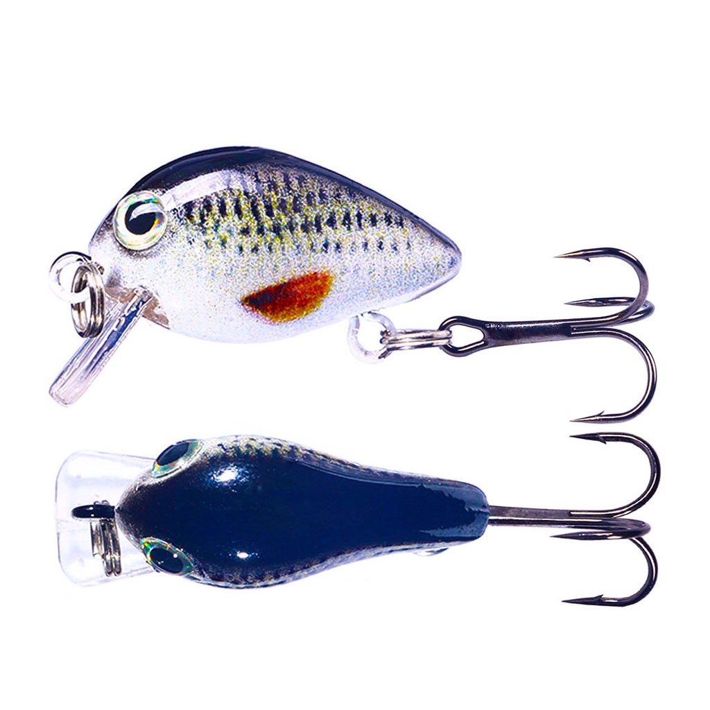 Hengjia Small Umpan Pancing Mini Crankabit Tiruan Bentuk Ikan 3D Print Pattern Handmade Fishing Lures 2.5cm / 1.5g Floating Bahan Plastik Keras Fishing Tackle