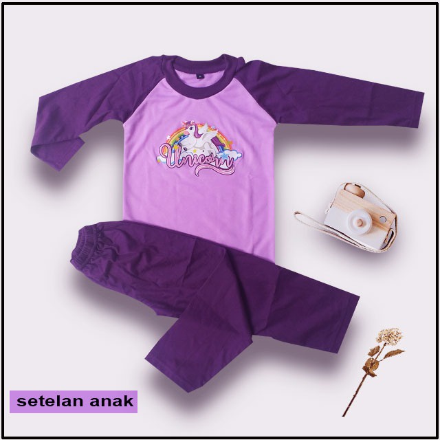 Baju Setelan Kaos Anak Perempuan Karakter Ukuran (S-XXL)  / Baju Stelan Anak Motif Kartun / Stelan Anak Perempuan