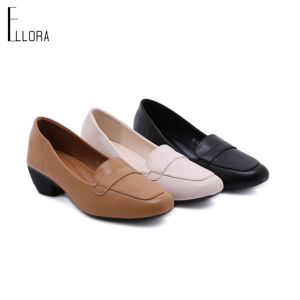 ELLORA EG-3318  Sepatu Pantofel Kerja Wanita Import 3cm