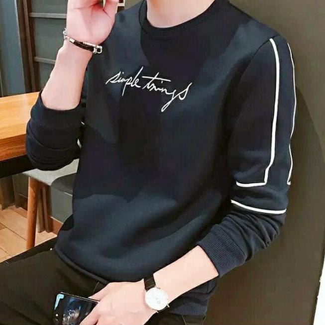 GARAF SIMPLE SWEATER PRIA LENGAN PANJANG JAKET SWEATER COWO HODIE - Putih, XL