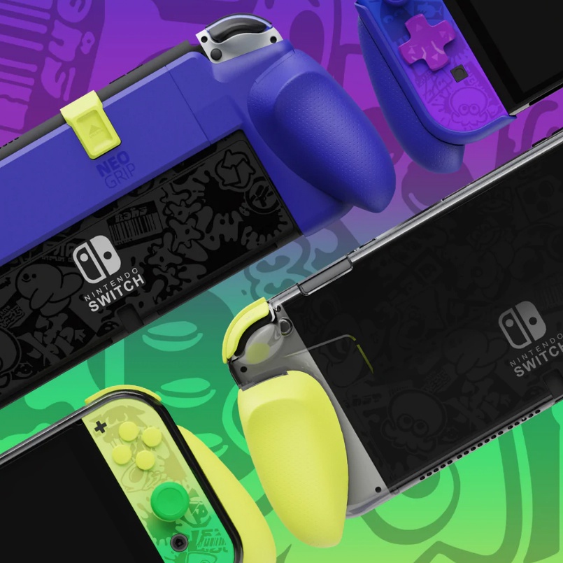 Casing Switch V1/V2/OLED Splatoon 3 Skull &amp; Co. NeoGrip GripCase