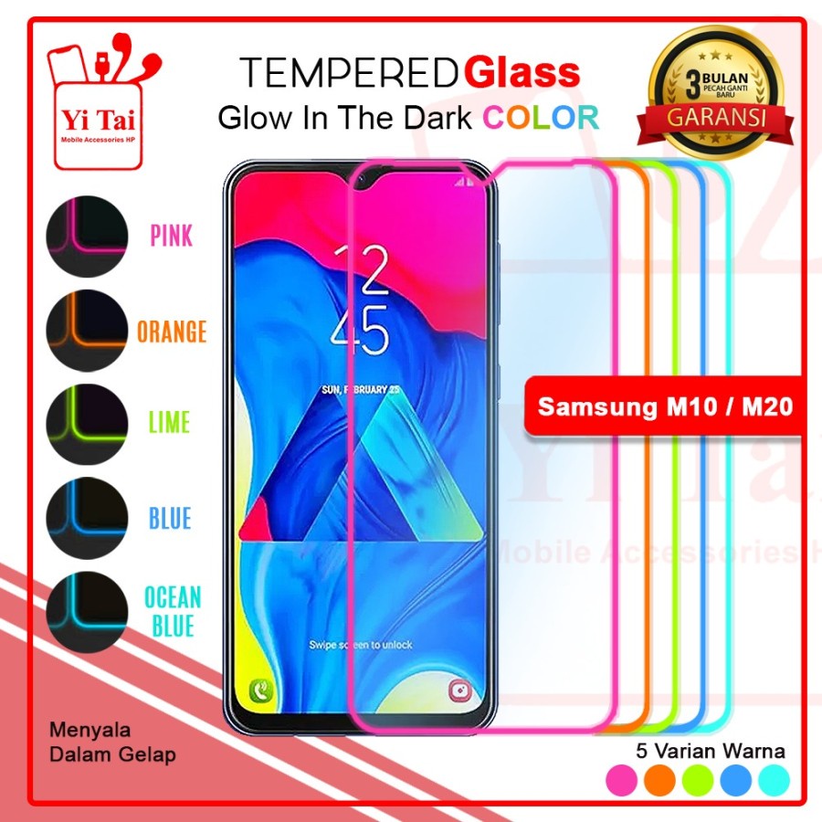 TEMPERED GLASS GLOW IN THE DARK YI TAI SAMSUNG M10 M20 - GA