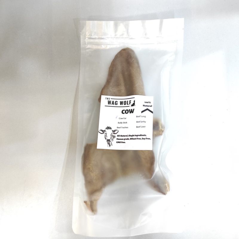 

The Wag Wolf Furry Large Cow Ear Dehydrated Kuping Telinga Sapi Besar Berbulu Kering untuk Snack Cemilan Anjing Kucing Dog Treats Treat Cat