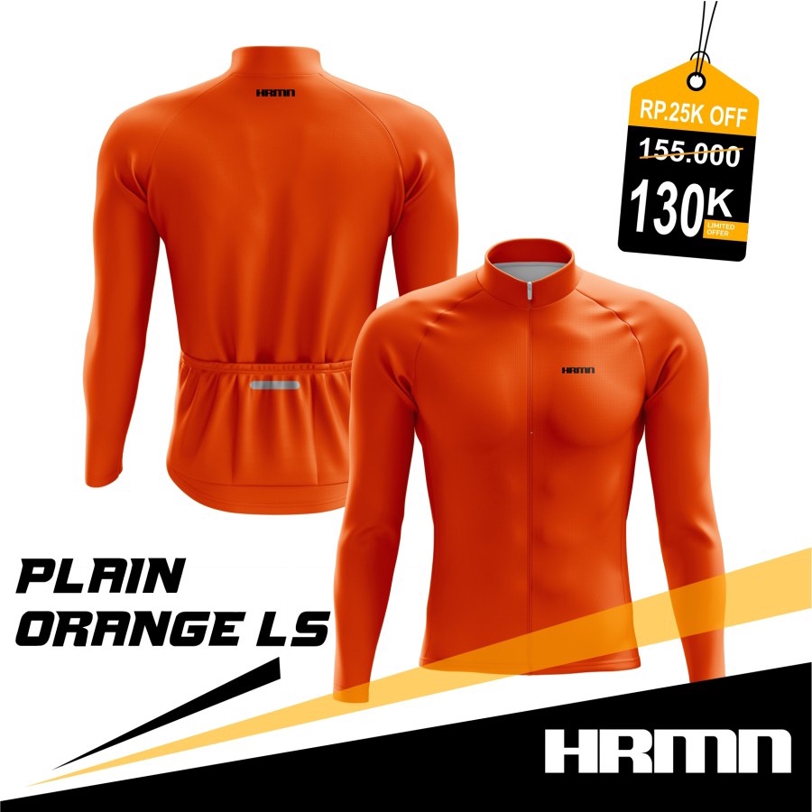 Jersey Road Bike / Jersey Roadbike - HRMN Plain Orange LS
