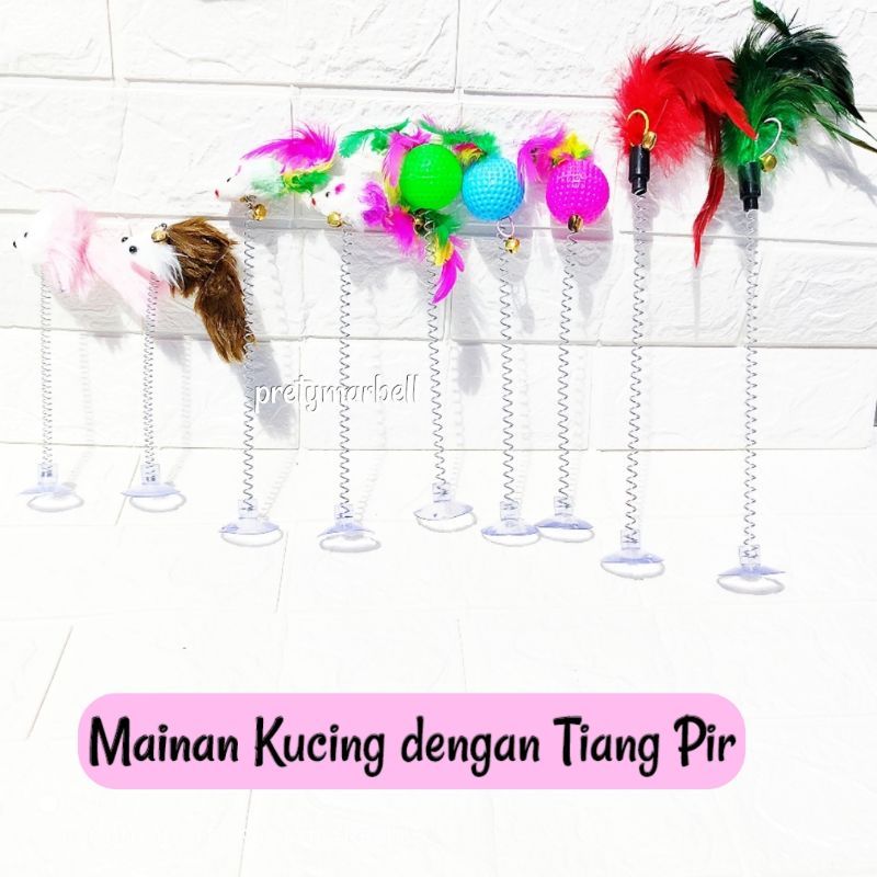 Mainan Kucing Tiang Pir Bentuk Tikus Bola Bulu Murah