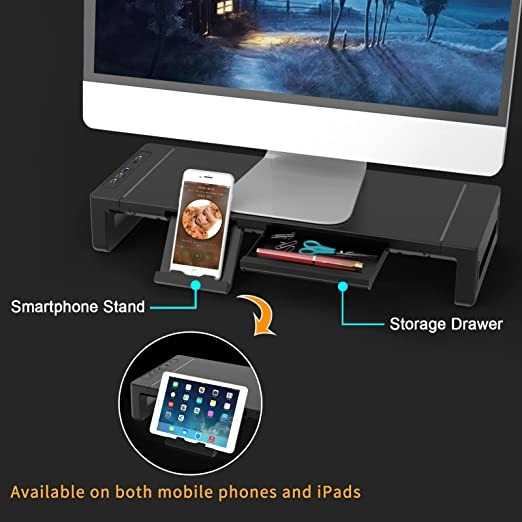 TG - AE MJH Meja Laptop Desk Monitor Stand with USB 3.0 and Charging Port - KM51