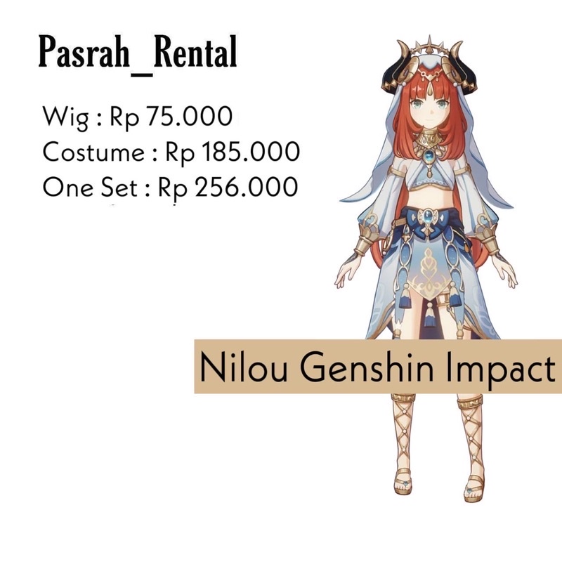 SEWA RENTAL KOSTUM / COSPLAY NILOU GENSHIN IMPACT