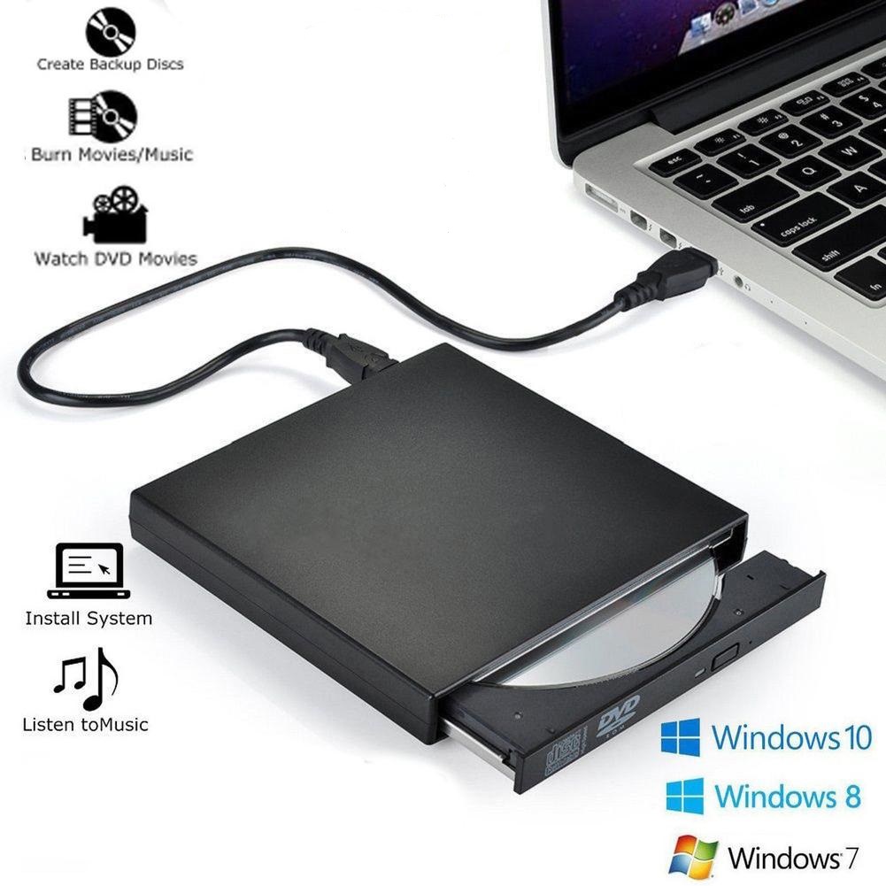 Portable USB DVD CD ROM RW R External ROM RW Slim Laptop Optical Drive Media Device Storage Disc Win