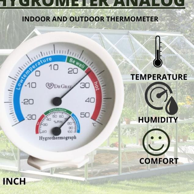 termometer ruangan /hygrometer analog 5 inch