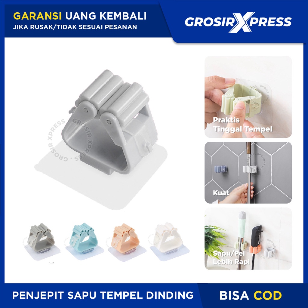 Gantungan sapu tempel dinding Mop Holder universal Hook Penjepit gagang pel Alat Perekat Penahan wiper spatula di tembok rapi hemat tempat suction hanger