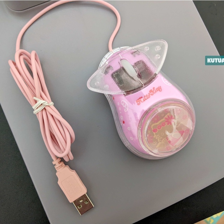 Mouse USB Karakter Hello Kitty Pink Lucu Optical Unik Netbook Notebook PC Komputer