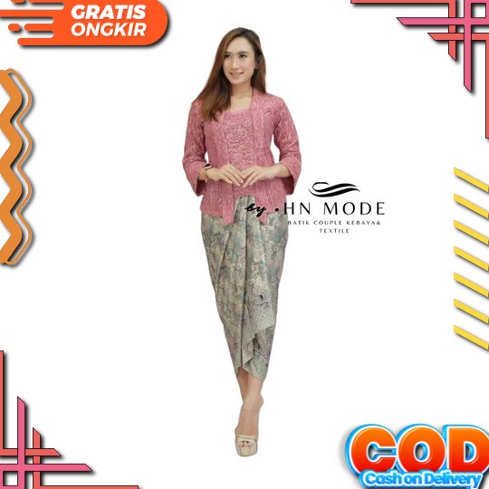 Model Baru Gkn71 Indah Abaya Kebaya Brukat Kutubaru Tunik Modern Lengan Panjang Furing Katun Kebaya 