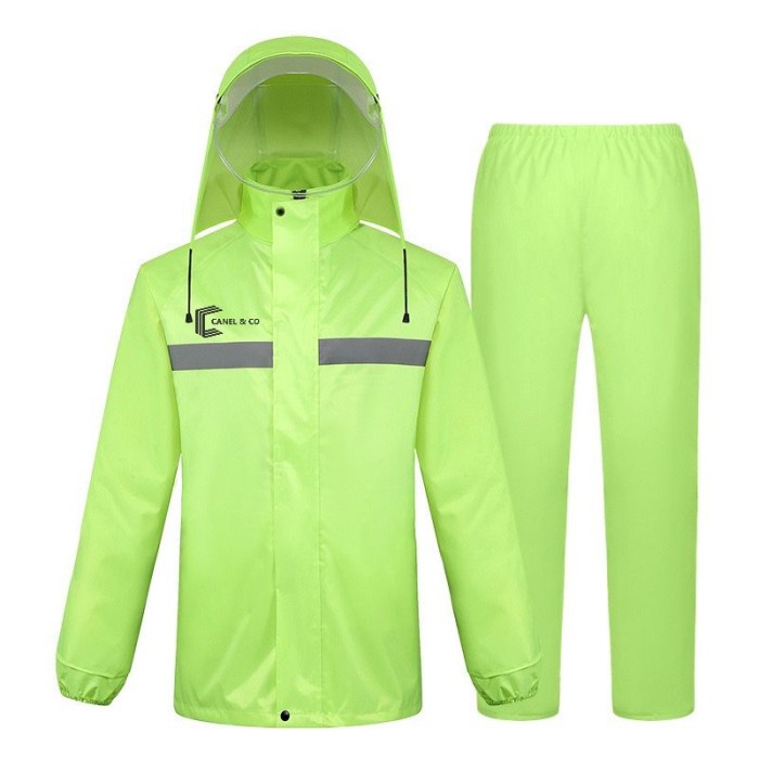 Terlaris Canel & Co Jas Hujan Sepeda Motor Nilon + Pvc / Jas Hujan Neon Kmn03