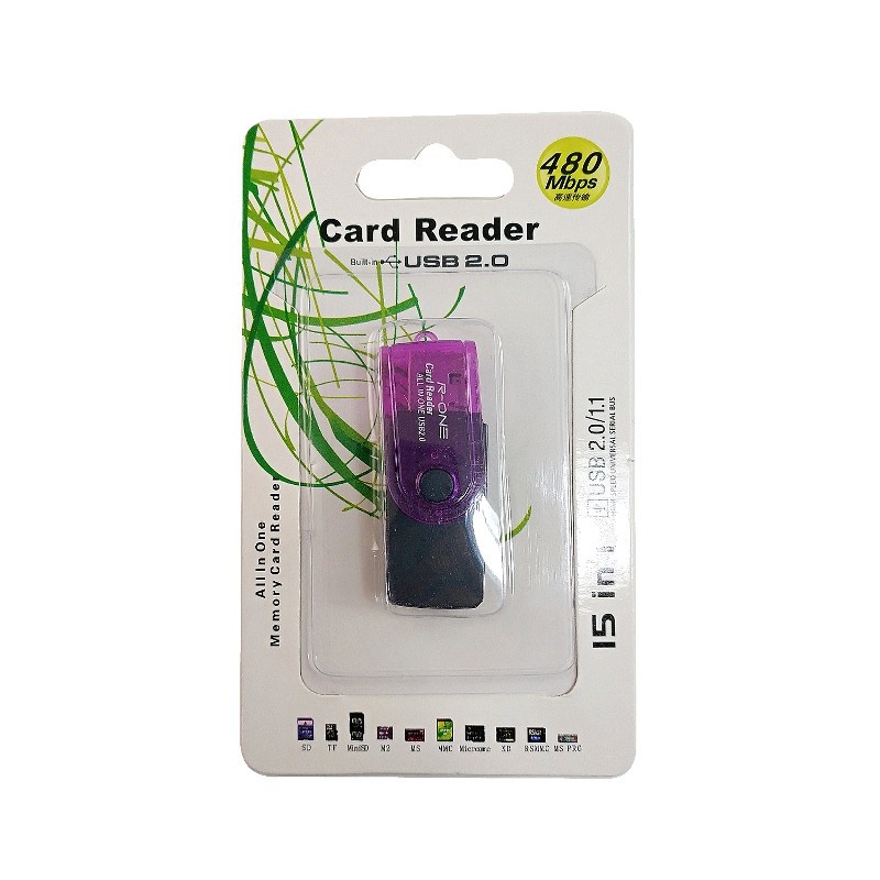 CARD READER ROTARY SLOT MICRO SD CARD READER USB CONNECTOR - CARD READER R-ONE ACC KOMPUTER LAPTOP NEW