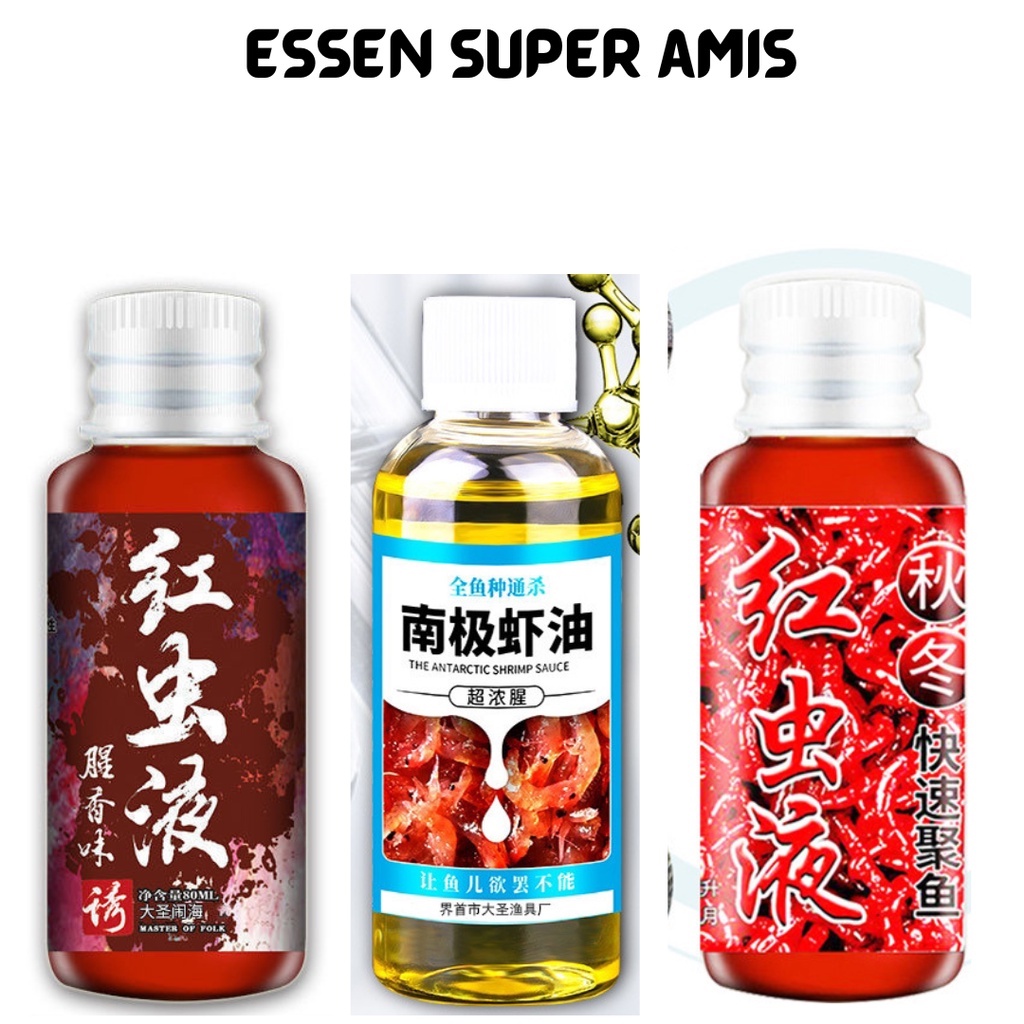 Essen Waterbased Amisan Murni original China untuk ikan Mas, Nila, Bawal, Lele dll isi 60ml