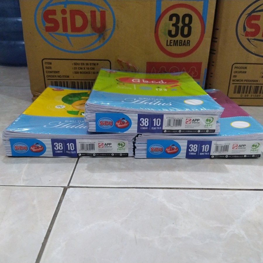 

Buku Tulis Garis 3 Sinar Dunia / SIDU 38 lembar ( Menulis Halus ) (Harga 1 buku)