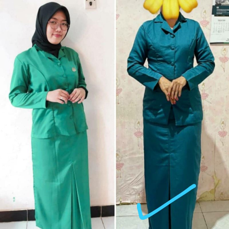 seragam pkk hijau toska/ seragam pkk/ seragam pkk polos biru teal/ seragam kerja wanita