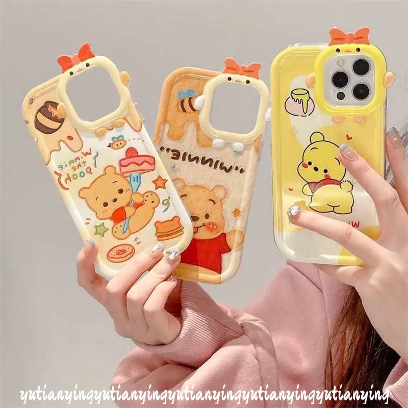 Soft Case Motif Kartun Winnie The Pooh 3D Untuk iPhone 11 7Plus XR X XS Max 6 6s 7 8 14 Plus 11 13 12 14 Pro Max SE 2020