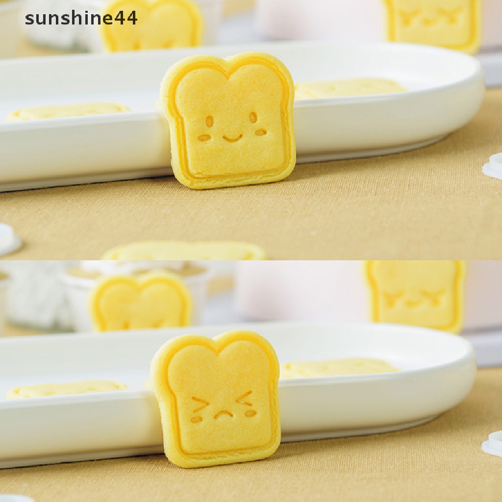 Sunshine Cetakan Biskuit / Roti Panggang / Sandwich / Kue Kering / Gula Bentuk Smiley Bahan Plastik Tebal