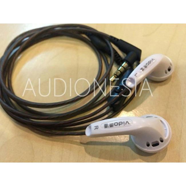 Earbud Vido Recable - Grey Copper with Mic recab reter cable kabel