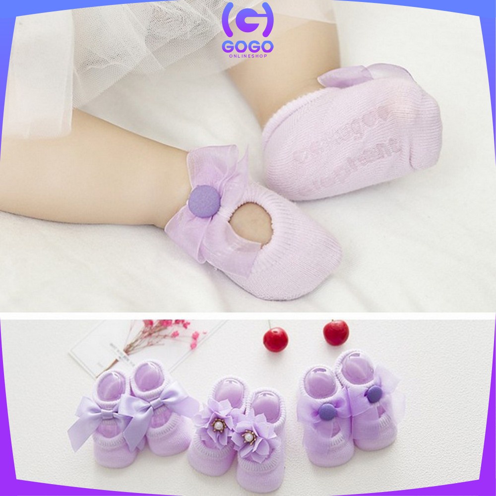 GOGO-P212 Kaos Kaki Pendek Bayi Cewek 3IN1 Motif Renda Bunga Pita Korean Style / Baby Sock Anak Perempuan Lucu Dapat 3 Pasang / Kaus Kaki Bahan Katun